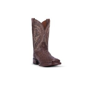Dan Post Men's 8D Alamosa Full Quill Ostrich Western Boot Broad‎ Square Toe